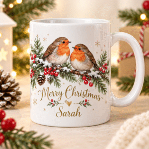 Personalised Christmas Robin Mug – Christmas Together