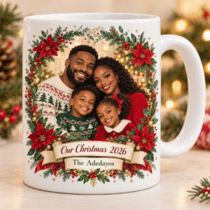 Personalised Christmas Photo Mug – Family Keepsake